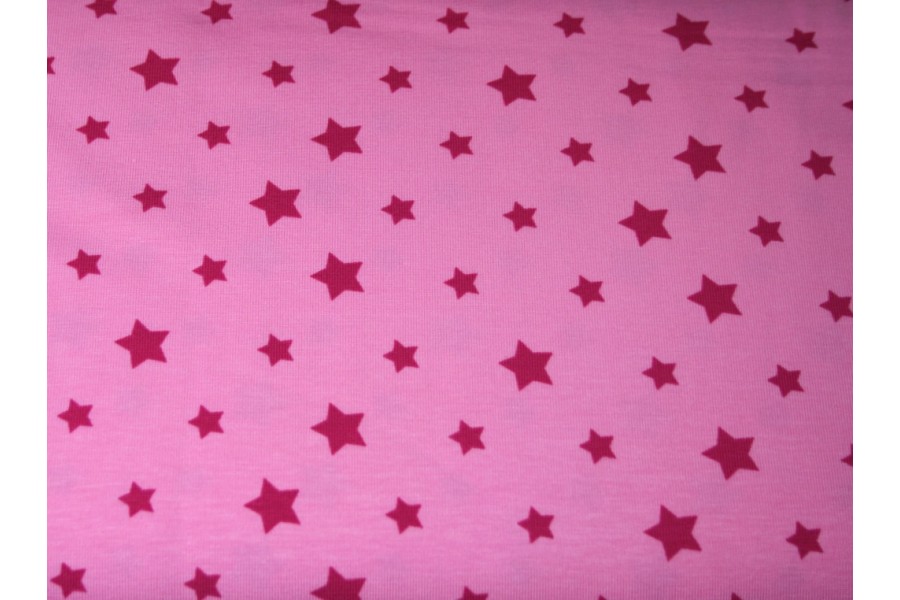 10cm Jersey Sterne Pink auf Rosa (Grundpreis € 16,00/m)